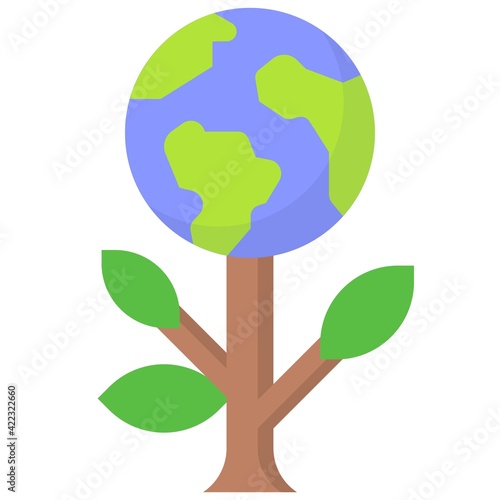 Earth Tree icon, Earth Day related vector