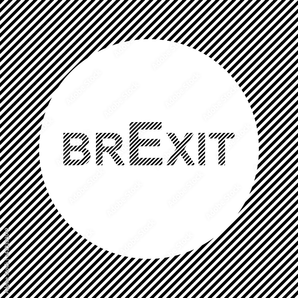 A large brexit symbol in the center as a hatch of black lines on a white circle. Interlaced effect. Seamless pattern with striped black and white diagonal slanted lines A large brexit symbol in the center as a hatch of black lines on a white circle. Interlaced effect. Seamless pattern with striped black and white diagonal slanted lines