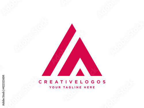 Letter A Logo Design, Creative Letter AA Logo, Alphabet Logo Vector, Triangle A Logo Vector
