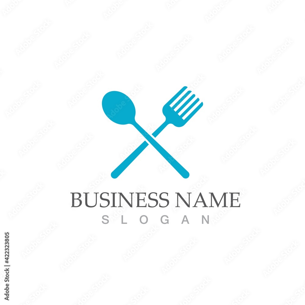 spoon and fork logo and symbol vector image spoon and fork logo and symbol vector image
