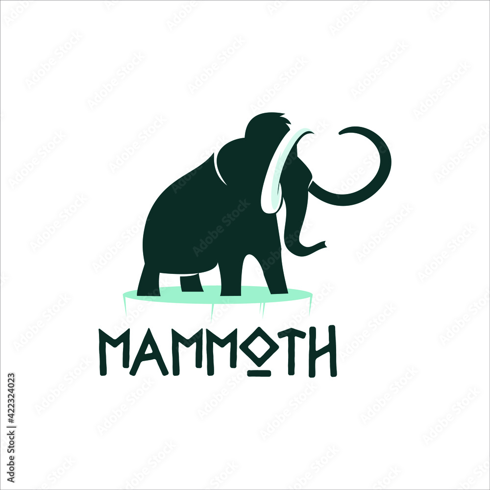mammoth silhouette flat illustration graphic designs element