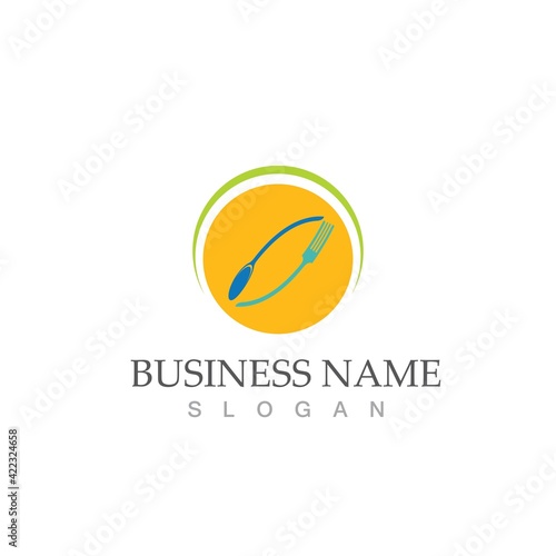 spoon and fork logo and symbol vector image