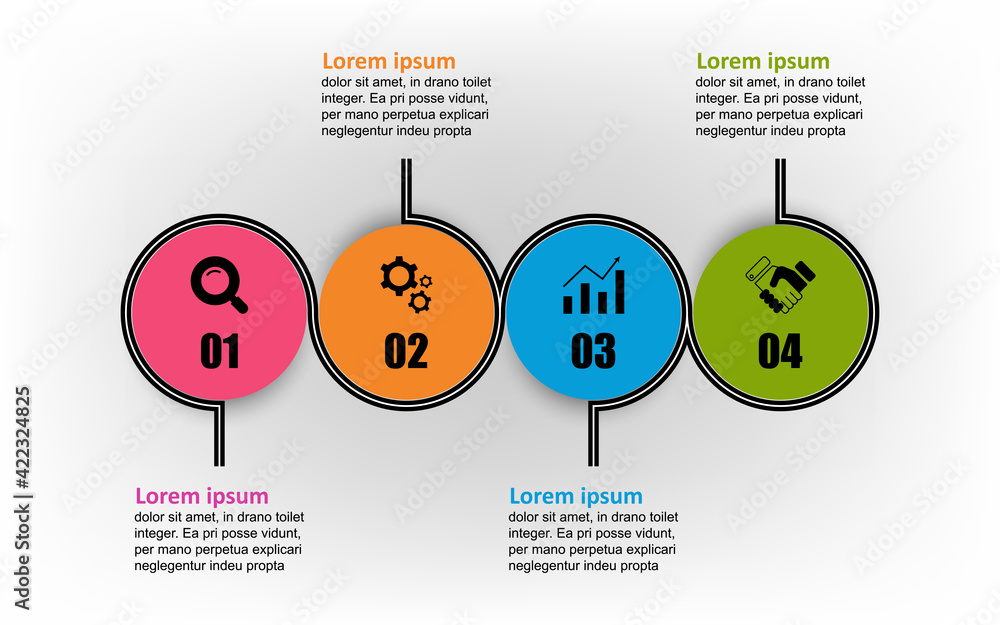 Vector circle design template infographic for illustration. Infographic ...