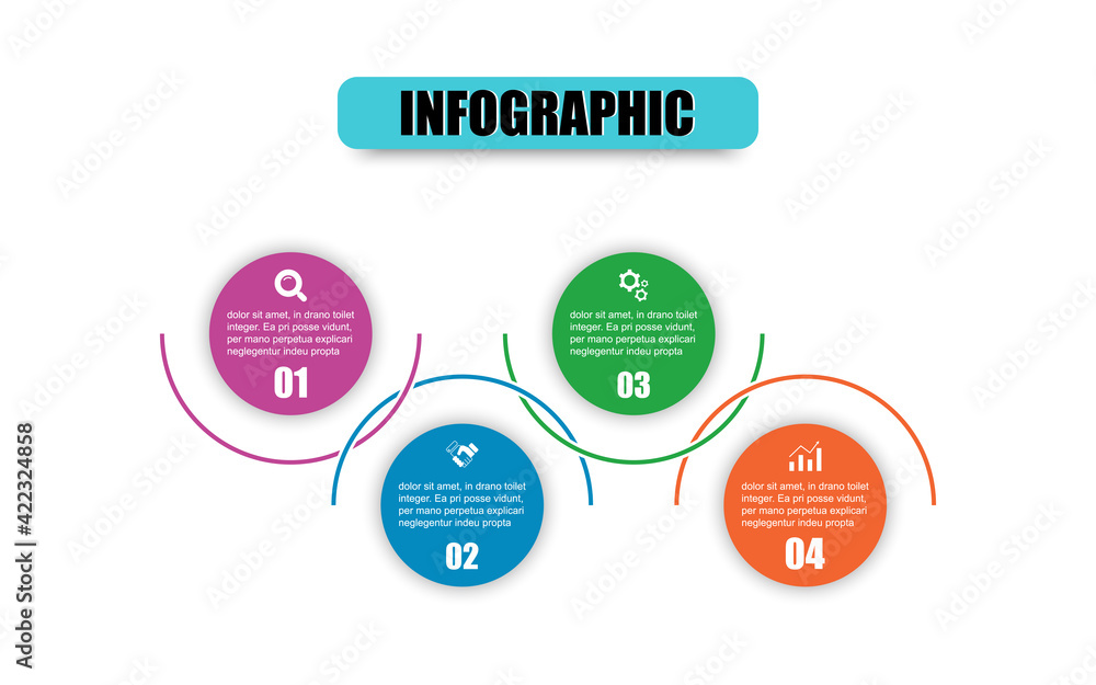 Vector circle design template infographic for illustration. Timeline infographic template cycle diagram, graph, presentation four steps. Thin line flat circle business concept design with 4 options. Vector circle design template infographic for illustration. Timeline infographic template cycle diagram, graph, presentation four steps. Thin line flat circle business concept design with 4 options.