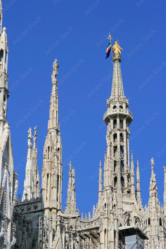 gothic cathedral (duomo) in milan in italy