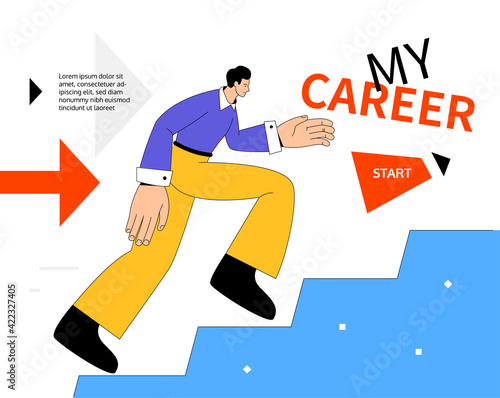 My career - modern colorful flat design style web banner