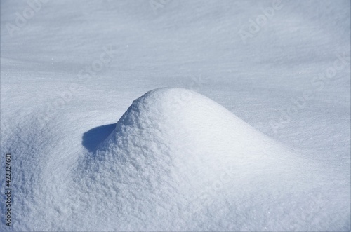 a closeup with a snow bump