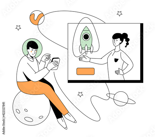 Online communication - modern flat design style illustration