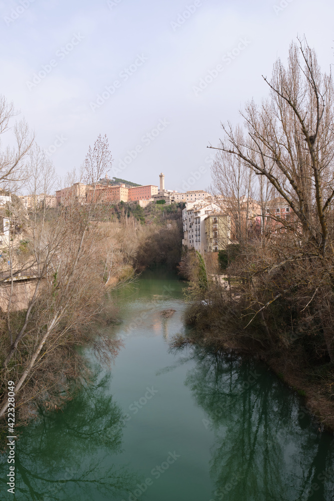 Fototapeta premium Riverside walk through the Jucar river in Cuenca, Spain.