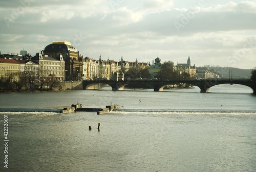 Panoramic view of Manesova Bridge in Prague