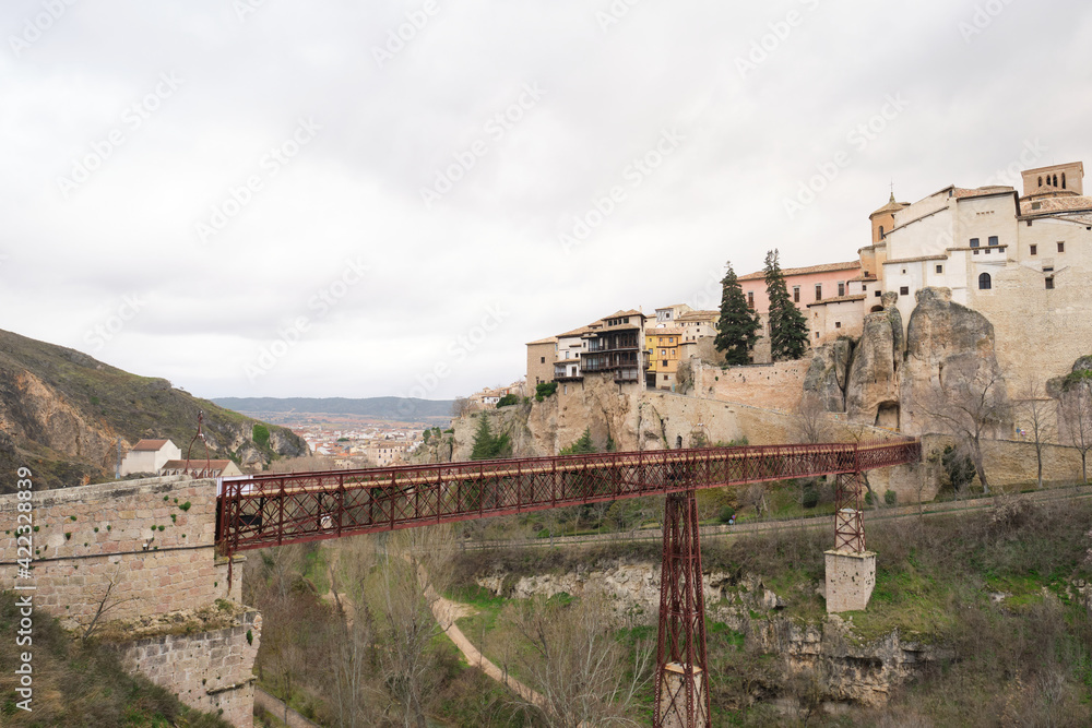 Hanged Houses (Casas Colgadas) and San Pablo bridge in Cuenca, Spain.