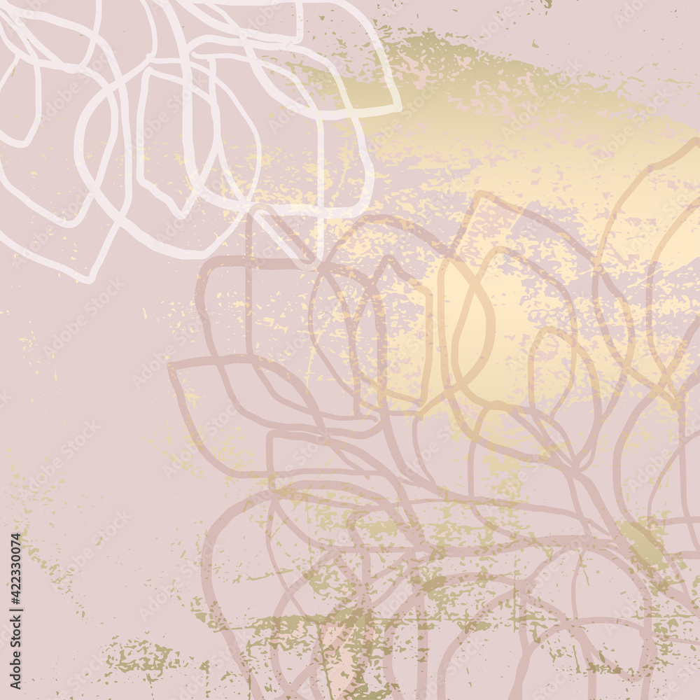 Obraz premium Floral chic NUDE PINK gold blush rustic background for social media, advertising, banner, invitation card, wedding, fashion header