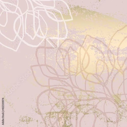Obraz Floral chic NUDE PINK gold blush rustic background for social media, advertising, banner, invitation card, wedding, fashion header
