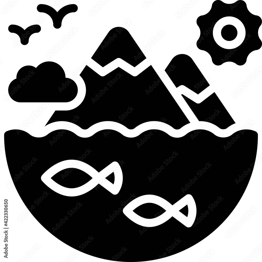 Mountain and Sea icon, Earth Day related vector Mountain and Sea icon, Earth Day related vector