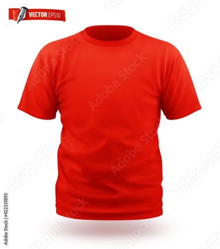 T-shirt rouge vectoriel sur fond blanc