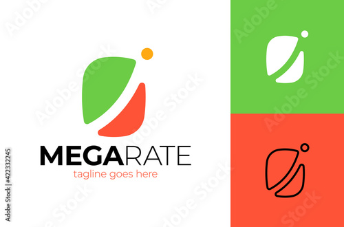 Top Graph logo. Business analytics chart symbol. Square rate logotype.