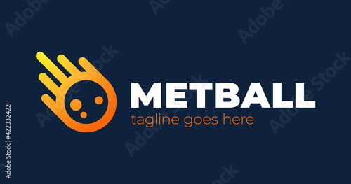 impact meteor logo with tail vector icon illustration. meteor logo vector template design