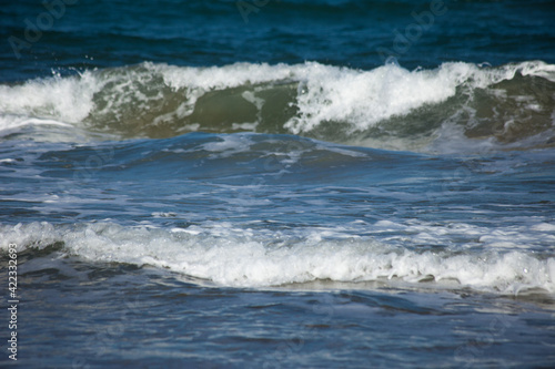 Waves at Mediterranean sea. Seascape background