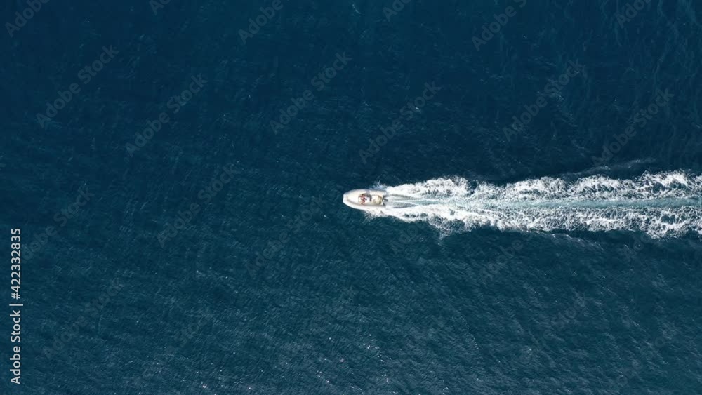 Croatia. Summer. Aerial view of floating yacht on blue Adriatic sea at sunny day. Sail boat on sea surface. Seascape from drone. Travel and vacation video Croatia. Summer. Aerial view of floating yacht on blue Adriatic sea at sunny day. Sail boat on sea surface. Seascape from drone. Travel and vacation video