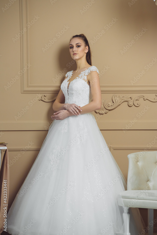 Beautiful bride with fashion hairstyle and make-up Beautiful bride with fashion hairstyle and make-up
