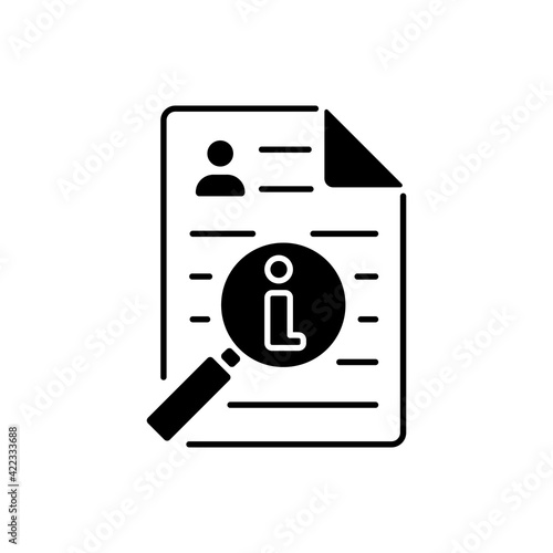 Information broker black linear icon. Market reserach. Monitoring business. Analyze data. Professional expertise. Brokerage services. Outline symbol on white space. Vector isolated illustration