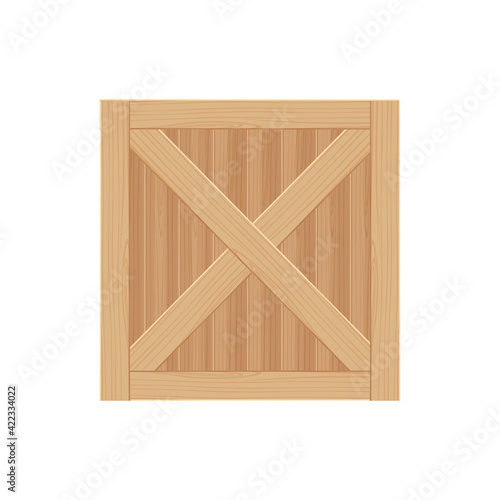 Wooden box Vector illustration isolated on a white background.