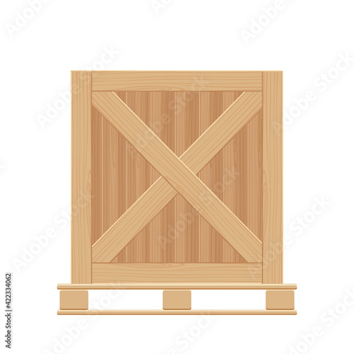wooden box with pallet vector illustration isolated on a white background