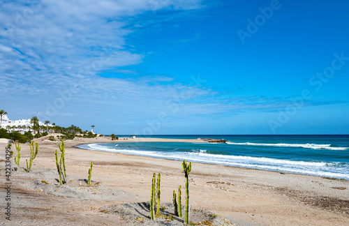 Mojacar Beach looking west, Mojacar, Almeria, Andalusia, Spain