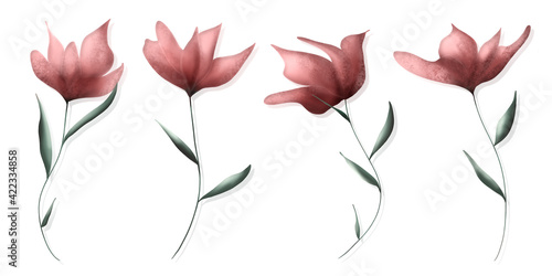 Gezeichnete Blumen - Aquarellfarben mit schönen Schattierungen