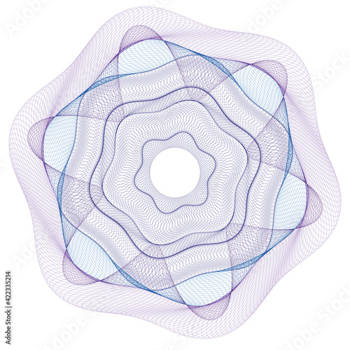 Watermark ,Guilloche rosetta  , design for  background for certificate, 