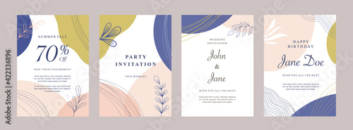 Set of abstract creative artistic templates. Universal cover Designs for Annual Report, Brochures, Flyers, Presentations, Leaflet, Magazine.