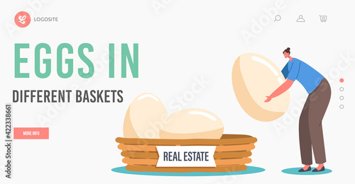Business Diversification and Risk Management Strategy for Investment or Saving Landing Page Template. Real Estate Basket