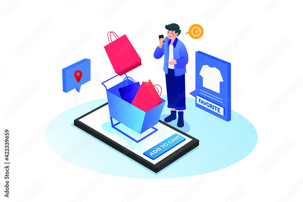 Add to cart concept illustration Add to cart concept illustration