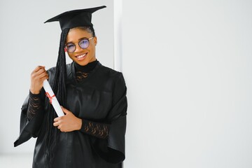 A pretty african american woman graduate