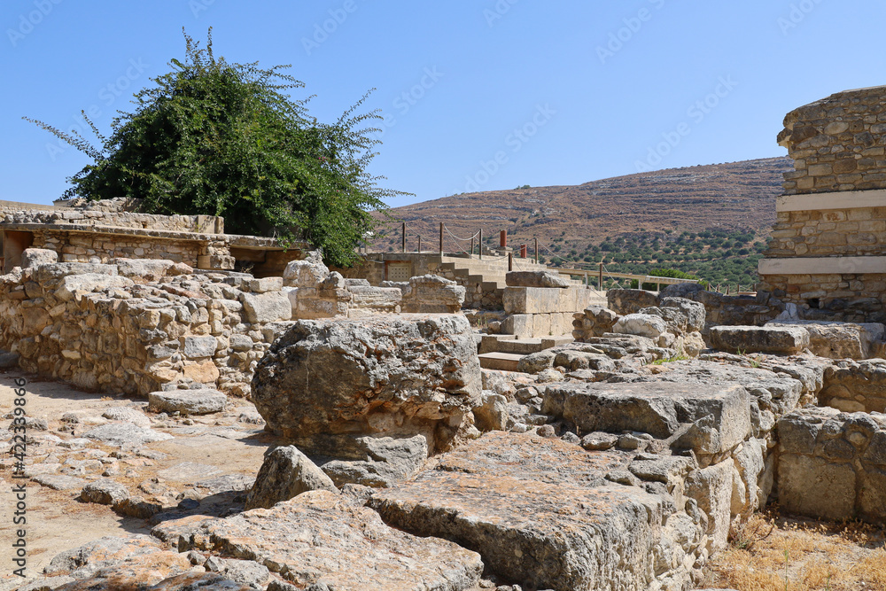 The archaeological site of Knossos, in Crete, Greece