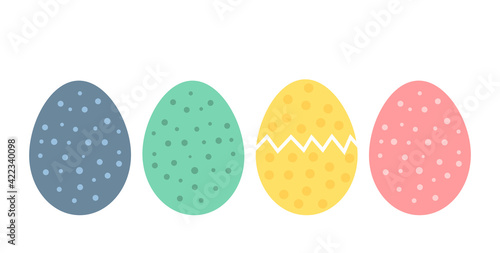 Easter eggs colorful collection. Spring holiday vector.