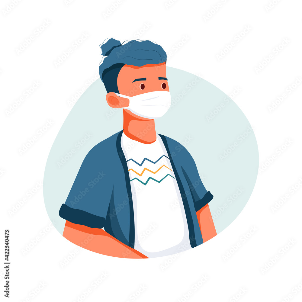 People wearing medical mask Vector Illustration concept. Flat illustration isolated on white background.