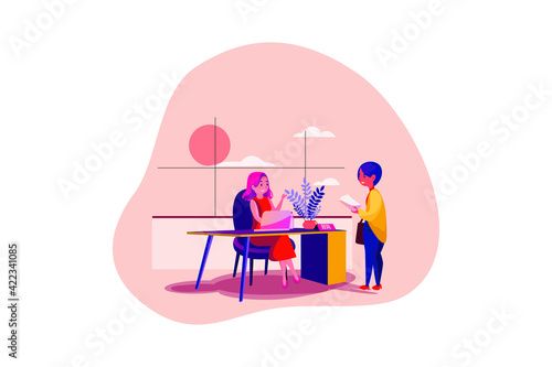 Human resources manager conducting job interview with applicants in office
