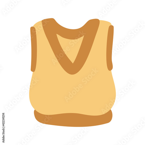 Single clipart sportswear. Cute vector hand drawn illustration. Training at home. Fitness clipart about healthy lifestyle. Sports in home. Isolated on white background..