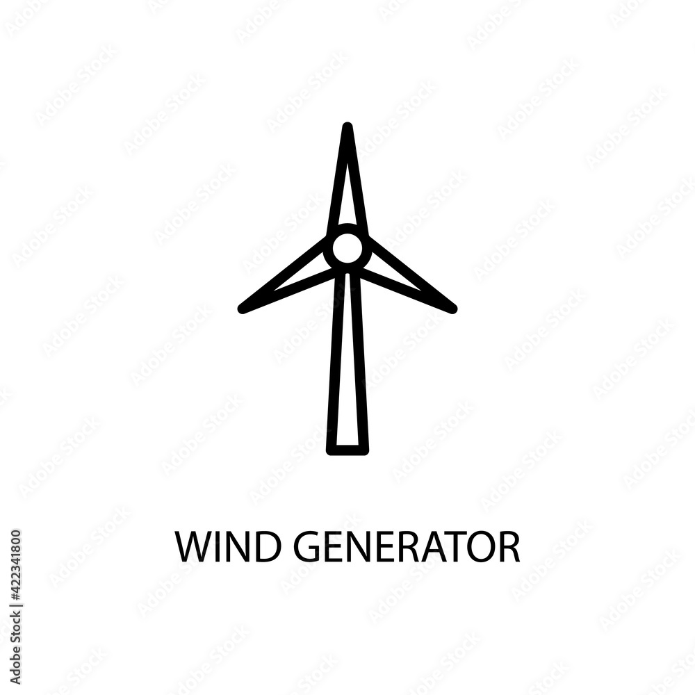 Windmill Line Icon In A Simple Style. Wind energy. Alternative energy source. Vector sign in a simple style isolated on a white background. 64x64 pixel.
