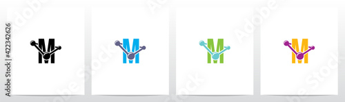 Molecule Stuck On Letter Logo Design M