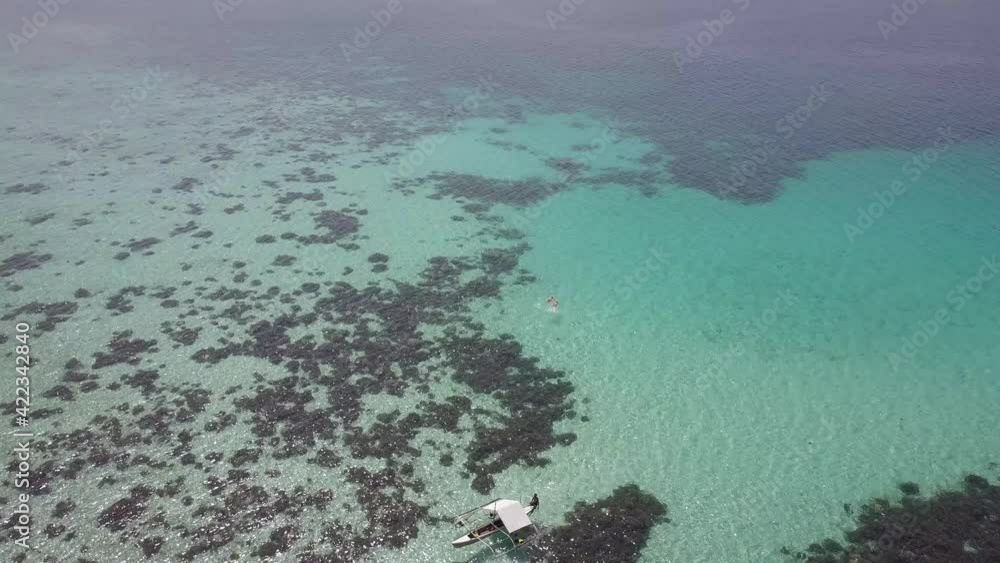 Drone shot of the ocean in the Philippines Drone shot of the ocean in the Philippines
