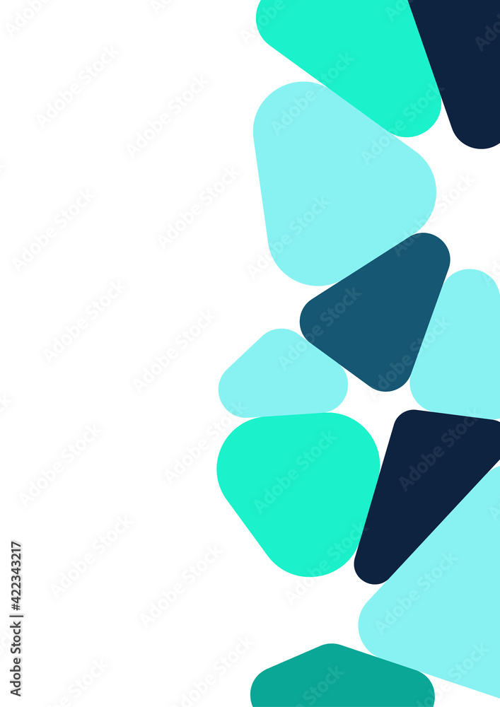 Colorful geometric background design. Trendy abstract composition with rounded triangles. Futuristic background. Vector illustration for wallpaper, banner, card, landing.