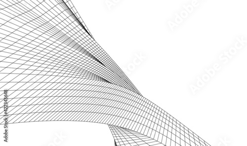 Abstract wired geometric shape 3d