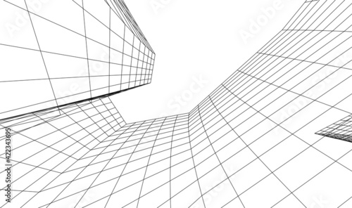 Abstract wired geometric shape 3d