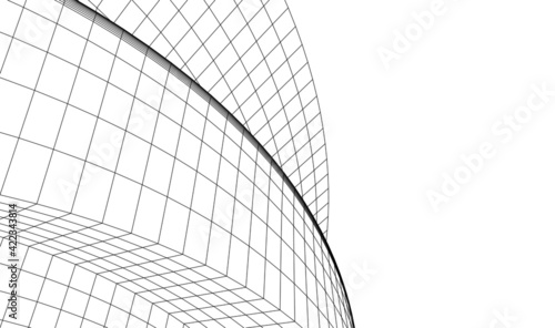 Abstract wired geometric shape 3d