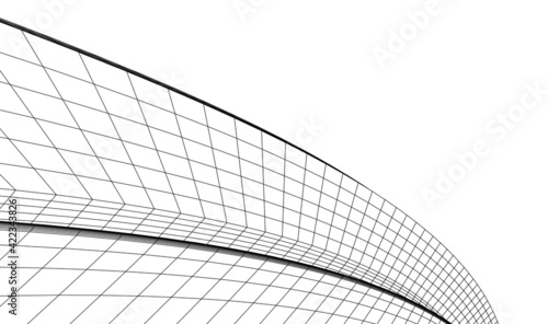 Abstract wired geometric shape 3d