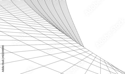 Abstract wired geometric shape 3d