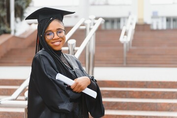 A pretty african american woman graduate