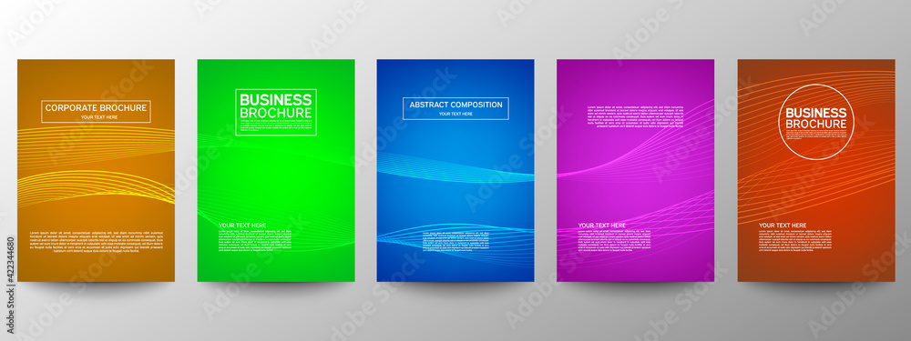 Cover geometric minimal. Set. Vector abstract line pattern for poster design. Set of templates for business brochures. Cool gradients. Graphic pattern for annual album backdrop. Cover geometric minimal. Set. Vector abstract line pattern for poster design. Set of templates for business brochures. Cool gradients. Graphic pattern for annual album backdrop.